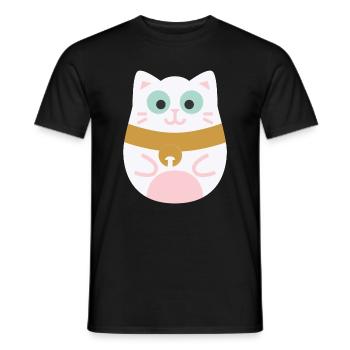 Maneki Neko L Japanese lucky cat - Men's T-Shirt - black - Front - AI Model Male 178 light (178cm)