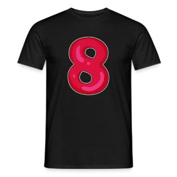 Number 8 Number Eight - Men's T-Shirt - black - Front - AI Model Male 178 light (178cm)