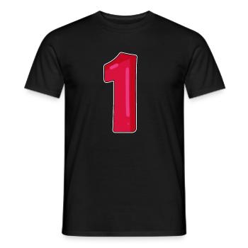 Number 1 Red Dark - Men's T-Shirt - black - Front - AI Model Male 178 light (178cm)