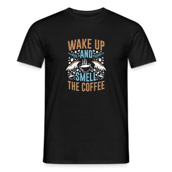Wake Up and Smell the Coffee - Men's T-Shirt - black - Front - AI Model Male 178 light (178cm)