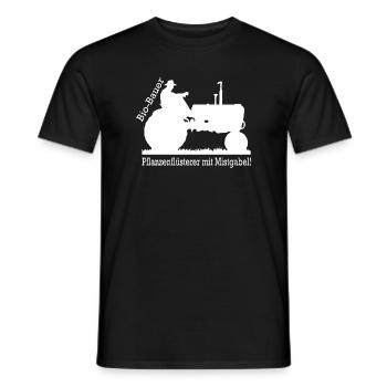 Bio Bauer Pflanzenflüsterer mit Mistgabel Geschenk - Männer T-Shirt - Schwarz - Vorne - AI Model Male 178 light (178cm)
