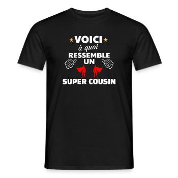 Amitié héroïque et humoristique - T-shirt homme - noir - Devant - AI Model Male 178 light (178cm)