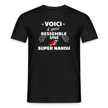 Design Inspiré Super Nanou Fête Noël - T-shirt homme - noir - Devant - AI Model Male 178 light (178cm)