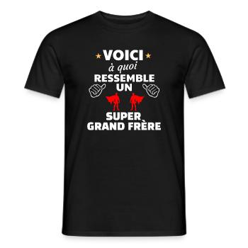 Frère Super Héros Inspirant - T-shirt homme - noir - Devant - AI Model Male 178 light (178cm)