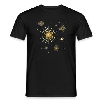 beautiful shining stars for Christmas - Men's T-Shirt - black - Front - AI Model Male 178 light (178cm)
