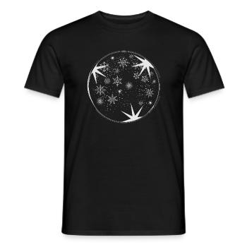wunderschöne Sterne und Schnee für Weihnachten - Männer T-Shirt - Schwarz - Vorne - AI Model Male 178 light (178cm)