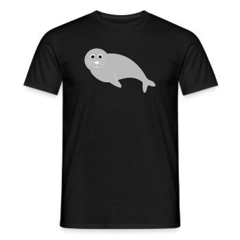 Seehund Seehunde Robbe Robben Tiere - Männer T-Shirt - Schwarz - Vorne - AI Model Male 178 light (178cm)