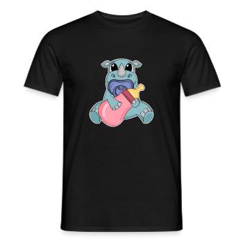 Baby Nashorn Motiv - Männer T-Shirt - Schwarz - Vorne - AI Model Male 178 light (178cm)
