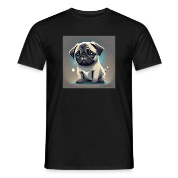 Verliebter Mops mit Tränen im Blick - Männer T-Shirt - Schwarz - Vorne - AI Model Male 178 light (178cm)