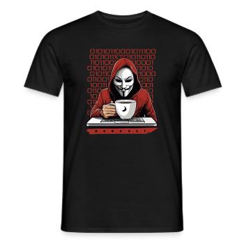 Anonymous Hacker - Männer T-Shirt - Schwarz - Vorne - AI Model Male 178 light (178cm)