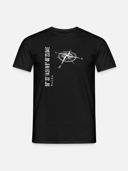 Koordinaten Fulda - Männer T-Shirt - Schwarz