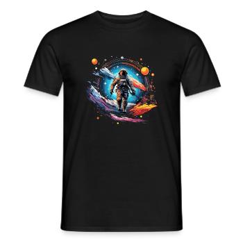 Astronaut im Weltall Design - Männer T-Shirt - Schwarz - Vorne - AI Model Male 178 light (178cm)
