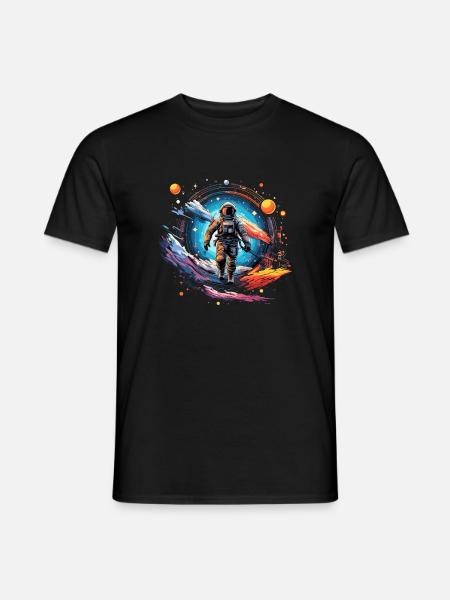 Astronaute en design spatial - T-shirt homme - noir