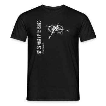 Koordinaten Norden - Männer T-Shirt - Schwarz - Vorne - AI Model Male 178 light (178cm)