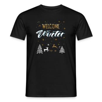 Welcome Winter - Men's T-Shirt - black - Front - AI Model Male 178 light (178cm)