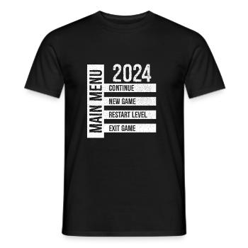 Menu principal Continuer Nouveau jeu Redémarrer le niveau Quitter - T-shirt homme - noir - Devant - AI Model Male 178 light (178cm)
