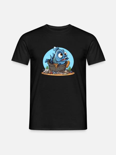 Desperate Fish Pollution Shirt - Men's T-Shirt - black