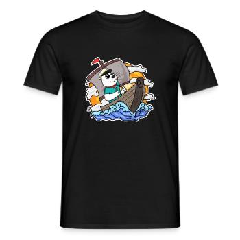 Capitaine Sailor Bear - T-shirt homme - noir - Devant - AI Model Male 178 light (178cm)