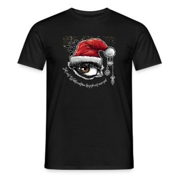 Weihnachtsauge im Graffiti-Stil mit Hut - Männer T-Shirt - Schwarz - Vorne - AI Model Male 178 light (178cm)