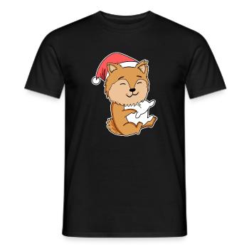 Zwergspitz Hund Tier Weihnachten - Männer T-Shirt - Schwarz - Vorne - AI Model Male 178 light (178cm)