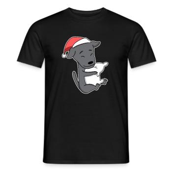 Italian Greyhound Dog Animal Christmas - Men's T-Shirt - black - Front - AI Model Male 178 light (178cm)