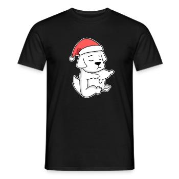 Pyrenean Mountain Dog Animal Christmas - Men's T-Shirt - black - Front - AI Model Male 178 light (178cm)