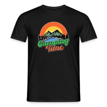 Mountains, Camping, Nature, Relaxing, Hiker, Statement - Men's T-Shirt - black - Front - AI Model Male 178 light (178cm)