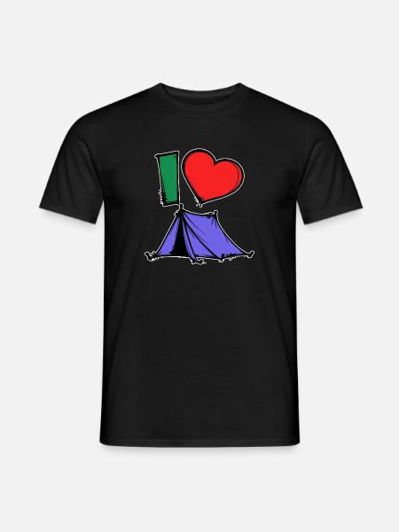 Camping Statement Wanderer Herz Wanderlust Zelten - Männer T-Shirt - Schwarz
