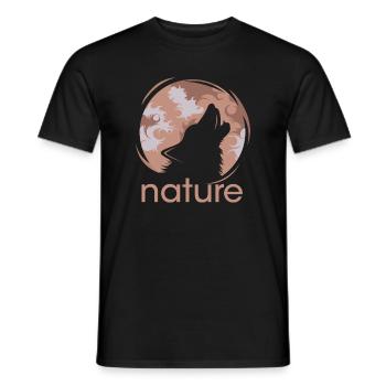 nature wolf moon icon icon illustration forest logo - Men's T-Shirt - black - Front - AI Model Male 178 light (178cm)