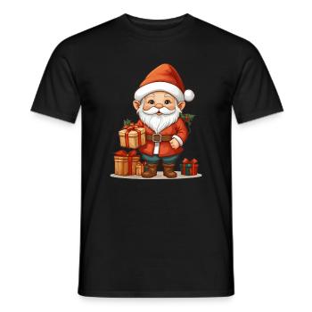 Christmas Gnome - Men's T-Shirt - black - Front - AI Model Male 178 light (178cm)