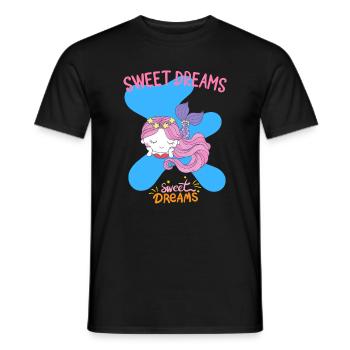 Skurrile Meerjungfrau Schlafender Träumer Design - Männer T-Shirt - Schwarz - Vorne - AI Model Male 178 light (178cm)