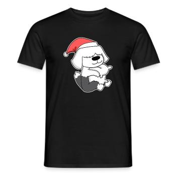 Mouton, Caniche, Chien, Animal, Noël - T-shirt homme - noir - Devant - AI Model Male 178 light (178cm)