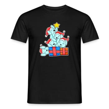 Kaninchen Weihnachtsbaum Weihnachten - Männer T-Shirt - Schwarz - Vorne - AI Model Male 178 light (178cm)