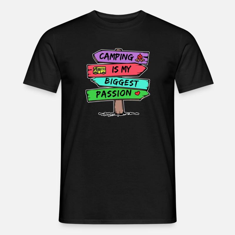 Camping Statement Wohnmobil Herz Camper Relaxen - Männer T-Shirt - Schwarz