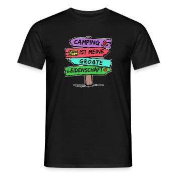 Camping Statement Wanderlust Wanderer Herz Camper - Männer T-Shirt - Schwarz - Vorne - AI Model Male 178 light (178cm)
