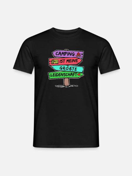 Camping Statement Wanderlust Wanderer Herz Camper - Männer T-Shirt - Schwarz