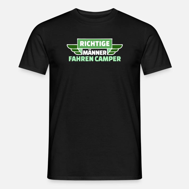 Camping Wanderer Camper Wanderlust Statement - Männer T-Shirt - Schwarz