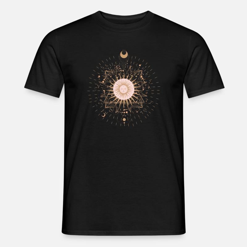Sonnen-Mandala-Strahlen - Männer T-Shirt - Schwarz