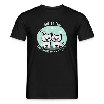 One friend can change your whole life - Männer T-Shirt - Schwarz - Vorne - AI Model Male 178 light (178cm)