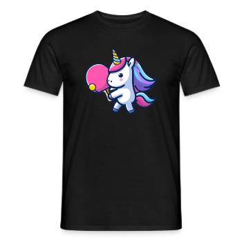 Licorne Licorne avec raquette de tennis de table pour - T-shirt homme - noir - Devant - AI Model Male 178 light (178cm)
