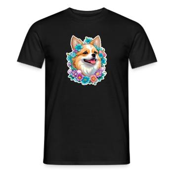 Pomeranian Zwergspitz - Men's T-Shirt - black - Front - AI Model Male 178 light (178cm)