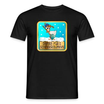 DANKESCHÖN WINTERDIENST - SCHNEERÄUMEN HUHN - Männer T-Shirt - Schwarz - Vorne - AI Model Male 178 light (178cm)