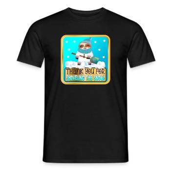 PELLETER LA NEIGE - MERCI PARESSEUX - T-shirt homme - noir - Devant - AI Model Male 178 light (178cm)