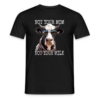 Pas ta mère Pas ton lait Végétalien Végétarien Végétarien - T-shirt homme - noir - Devant - AI Model Male 178 light (178cm)