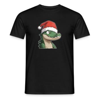 Crocodile Noël - T-shirt homme - noir - Devant - AI Model Male 178 light (178cm)