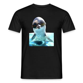 Dolphin Sunglasses Love Dolphins Cute Dolphin - Men's T-Shirt - black - Front - AI Model Male 178 light (178cm)
