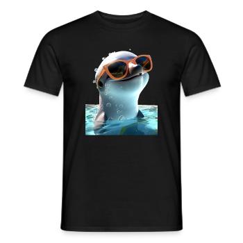 Dolphin Sunglasses Love Dolphins Cute Dolphin - Men's T-Shirt - black - Front - AI Model Male 178 light (178cm)