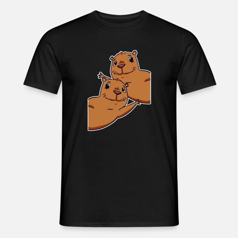 Capybara Wasserschwein - Männer T-Shirt - Schwarz