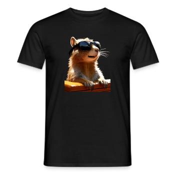 Squirrel Sunglasses I Love Squirrel - Men's T-Shirt - black - Front - AI Model Male 178 light (178cm)