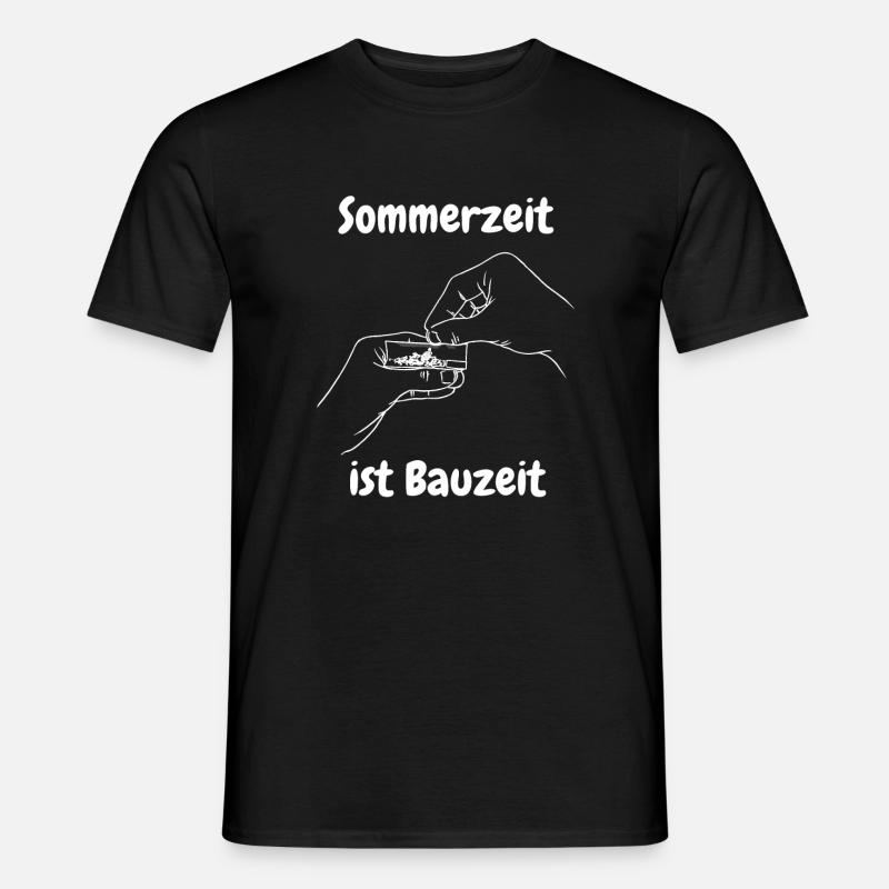Sommerzeit ist Bauzeit - Männer T-Shirt - Schwarz
